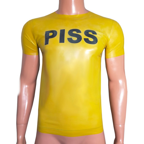 Piss play translucent yellow short sleeved T-shirt